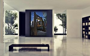 chicago photography, stunning museum quality print, Chicago theater, Chicago, Art, Canvas Print, home decor, L Train, Blue, HDR, City photo