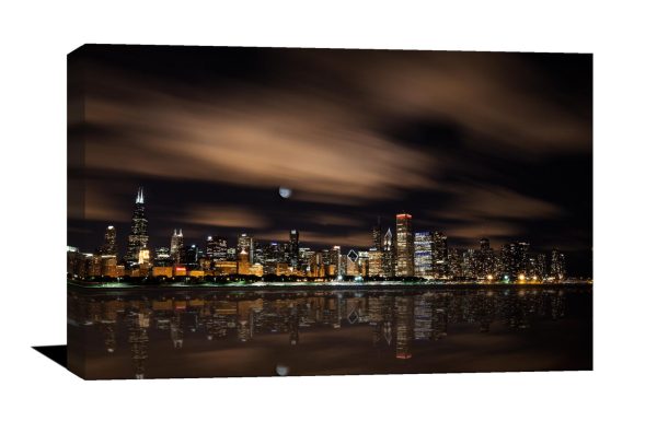 Chicago Skyline photograph, museum quality canvas photo, John Hancock, Chicago, Art, Canvas Print, home decor, Chicago Skyline, Willis Tower