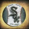 Chicago White Sox Handmade distressed wood sign, vintage, art, weathered, recycled, Baseball, home decor, Wall art, Man Cave, White, Gray