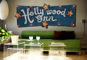 Custom light up sign for your home or store, distressed, antique, barn wood, recycled, hollywood, rustic, red. orange