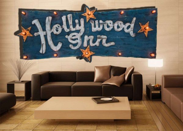 Custom vintage 3D wooden sign Edison Light Bulbs for your home or store, distressed, antique, barn wood, recycled, hollywood, rustic, blue