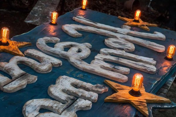 Custom vintage 3D wooden sign Edison Light Bulbs for your home or store, distressed, antique, barn wood, recycled, hollywood, rustic, blue