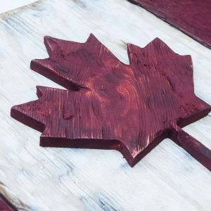Distressed Wood One of a kind Canadian Flag, Maple Leaf, L'Unifolie, vintage, art, red, weathered, Montreal, antique, home decor, wall art