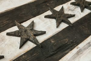 Distressed Wooden Chicago Flag, Black and White Version vintage, distressed, weathered, Chicago flag art, home decor, Wall art, recycled