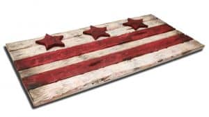 District of Columbia flag, Weathered Wood One of a kind, Wooden, vintage, art, distressed, recycled, Washington DC flag art. home decor, red