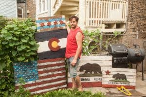 District of Columbia flag, Weathered Wood One of a kind, Wooden, vintage, art, distressed, recycled, Washington DC flag art. home decor, red