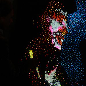 Elvis Presley Lite Brite "The King of All Lite Brites", 35x40 inch hanging wall art, Blue, Red, Custom Lite Brite