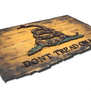 Gadsden Flag, Don't Tread On Me, Limited Edition, Weathered Wood One of a kind ,vintage, art, distressed, weathered, recycled, snake, yellow