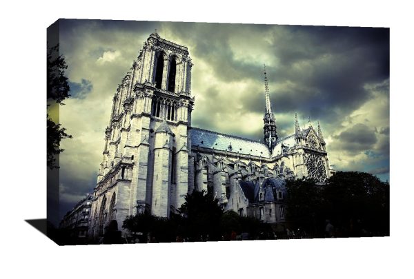 Gallery wrap, Gargoyle, Notre Dame Cathedral, Paris decor, Paris France, eiffel Tower, Europe, Black and White photogrphy, Travel photograph