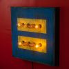 Gay Marriage Equality Weathered Wood Wall Hanging Art with vintage Edison Lights, 24x24x4