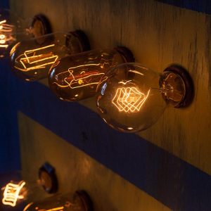 Gay Marriage Equality Weathered Wood Wall Hanging Art with vintage Edison Lights, 24x24x4