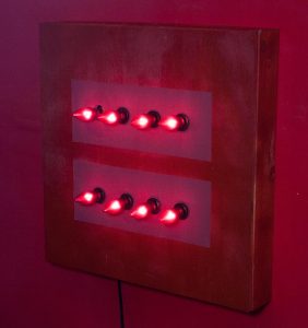 Gay Marriage Equality Wood Wall Hanging Art with vintage chandelier pink lights, 24x24x4