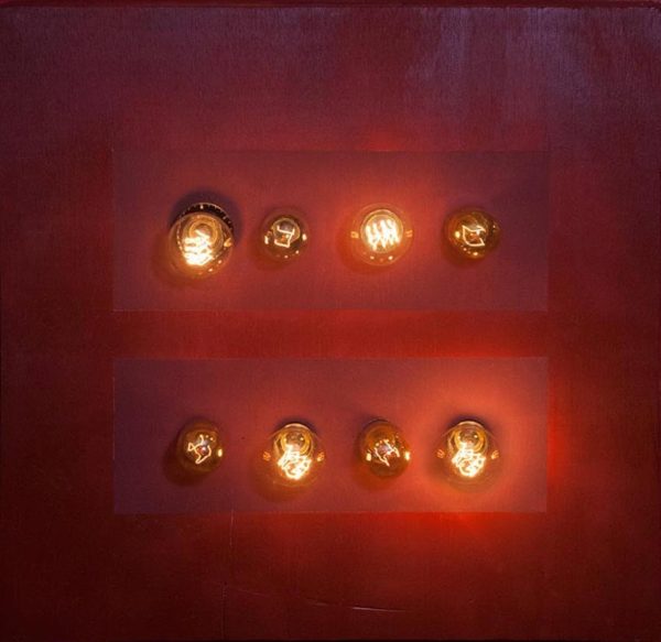 Gay Marriage Equality Wood Wall Hanging Art with vintage Edison Lights, 24x24x4