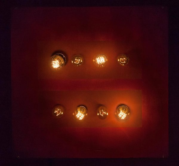 Gay Marriage Equality Wood Wall Hanging Art with vintage Edison Lights, 24x24x4