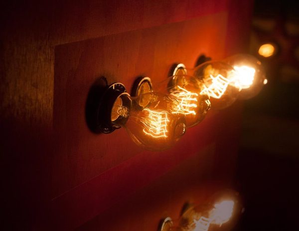 Gay Marriage Equality Wood Wall Hanging Art with vintage Edison Lights, 24x24x4