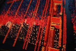 Golden Gate Bridge Giant Lite Brite, orange, red, sculpture, wall art, San Francisco, California