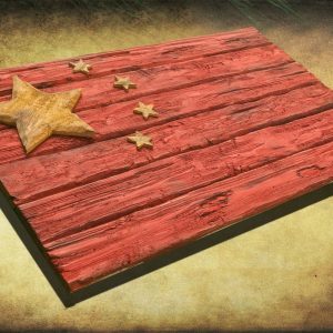 Handmade, Distressed Wooden Chinese Flag, vintage, art, distressed, weathered, recycled, china flag art, home decor, Wall art, recycled