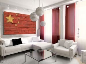 Handmade, Distressed Wooden Chinese Flag, vintage, art, distressed, weathered, recycled, china flag art, home decor, Wall art, recycled