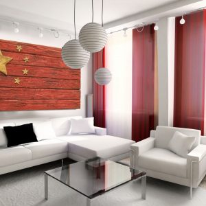 Handmade, Distressed Wooden Chinese Flag, vintage, art, distressed, weathered, recycled, china flag art, home decor, Wall art, recycled
