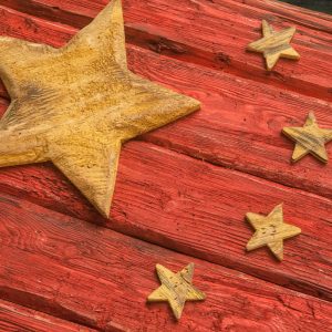 Handmade, Distressed Wooden Chinese Flag, vintage, art, distressed, weathered, recycled, china flag art, home decor, Wall art, recycled