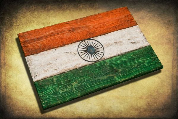 Handmade, Distressed Wooden Flag of India, vintage, art, distressed, weathered, recycled, Croatia flag art, home decor, Wall art, recycled