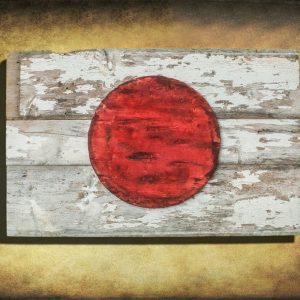 Handmade, Distressed Wooden Flag of Japan, vintage, art, Barn Wood, weathered, reclaimed, Japanese flag art, home decor, Wall art, recycled