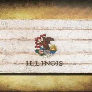 Handmade, Distressed Wooden Illinois State Flag, vintage, art, distressed, weathered, recycled, home decor, Wall art, reclaimed, White