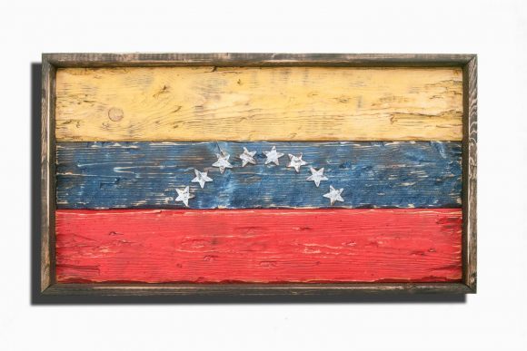 Handmade, Distressed Wooden venezuela Flag, vintage, distressed, weathered, recycled, venezuela flag art, home decor, Wall art, recycled