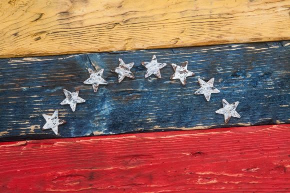 Handmade, Distressed Wooden venezuela Flag, vintage, distressed, weathered, recycled, venezuela flag art, home decor, Wall art, recycled