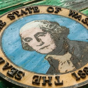 Handmade, Distressed Wooden Washington State Flag, vintage, art, distressed, weathered, recycled, home decor, Wall art, reclaimed, green