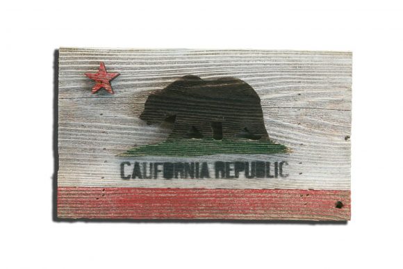 Handmade, reclaimed Wooden California Flag, vintage, art, distressed, weathered, recycled, California flag art, home decor, Wall art