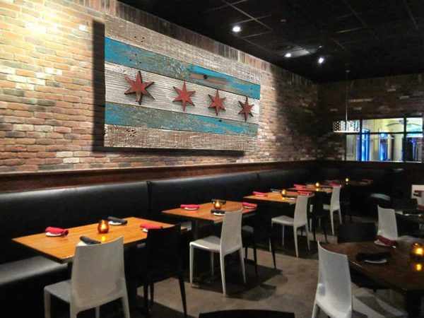 Handmade, reclaimed Wooden Chicago Flag, vintage, art, distressed, weathered, recycled, Chicago flag art, home decor, Wall art, recycled