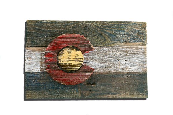 Handmade, reclaimed Wooden Colorado Flag, vintage, art, distressed, weathered, recycled, Colorado flag art, home decor, Wall art, recycled