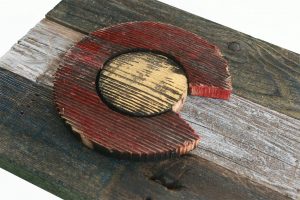 Handmade, reclaimed Wooden Colorado Flag, vintage, art, distressed, weathered, recycled, Colorado flag art, home decor, Wall art, recycled