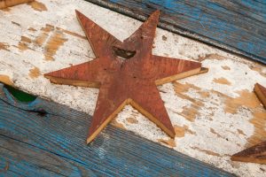 Handmade, Recycled Barn Wood Chicago Flag, vintage, art, distressed, weathered, reclaimed, Chicago flag art, home decor, Wall art, Blue