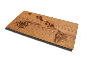 Hawaiian Islands Topographical Map carved from hard wood,  Hawaii, vintage, rustic fine art one of a kind piece.