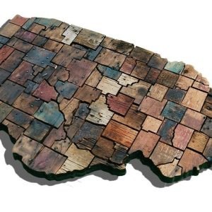 Illinois Counties map made from Reclaimed Barn Wood, recycled, reclaimed wooden map, vintage, rustic fine art one of a kind piece.