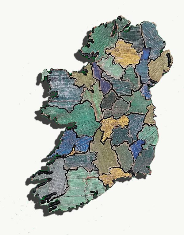 Map of Ireland made from Reclaimed fencing, recycled, reclaimed wooden map, vintage, rustic fine art one of a kind Irish piece.