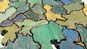 Map of Ireland made from Reclaimed fencing, recycled, reclaimed wooden map, vintage, rustic fine art one of a kind Irish piece.