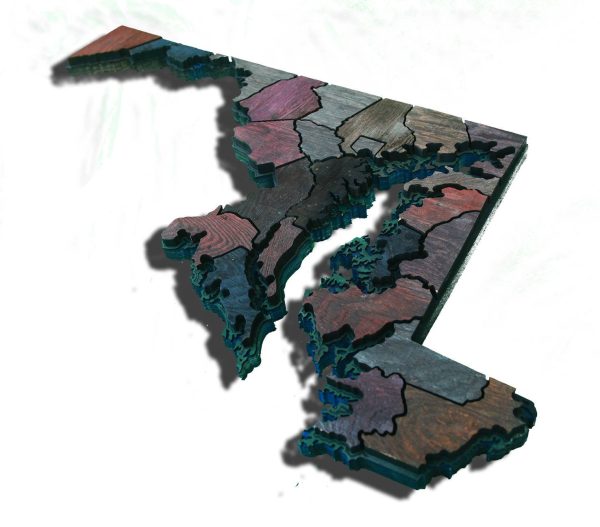 Maryland Counties map made from Reclaimed fencing, recycled, reclaimed wooden map, vintage, rustic fine art one of a kind piece.