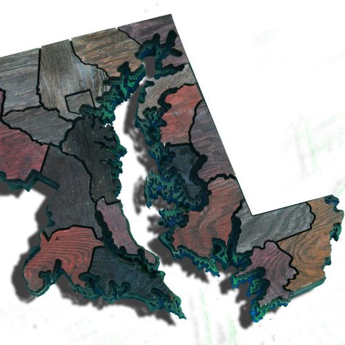 Maryland Counties map made from Reclaimed fencing, recycled, reclaimed wooden map, vintage, rustic fine art one of a kind piece.