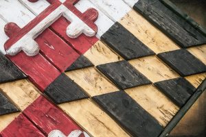 Maryland Flag, Limited Edition, Weathered Wood One of a kind , Wooden, vintage, art, distressed, weathered, recycled, Baltimore, red, yellow