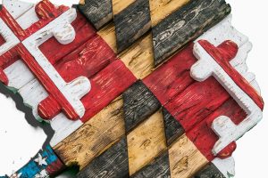 Maryland flag tree with American Roots!, USA, Heritage, Patriotic, United States, Baltimore, Red white blue, 4th of July, split flag