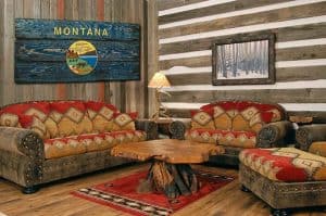Montana State Flag, Handmade, Distressed Wooden ,vintage, art, distressed, weathered, recycled, home decor, Wall art, reclaimed, Blue