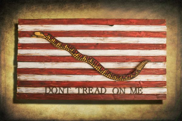 Navy Jack, Don't Tread On Me, Limited Edition, Weathered Wood One of a kind ,vintage, art, distressed, weathered, recycled, snake, yellow