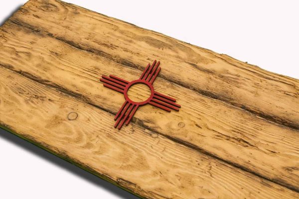 New Mexico State Flag, Handmade, Distressed Wooden ,vintage, art, distressed, weathered, recycled, home decor, Wall art, reclaimed, Blue