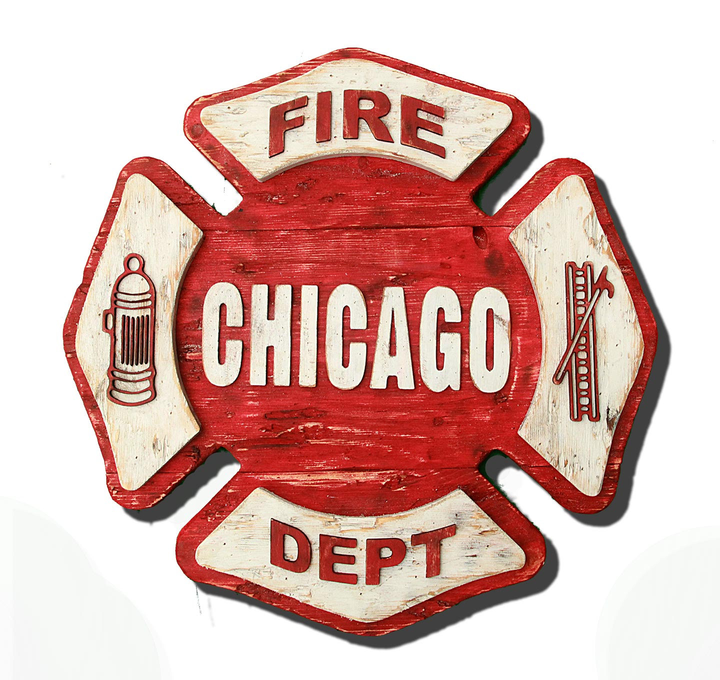 Personalized Maltese Fire Dept Sign Handmade reclaimed wood sign, vintage, art, recycled, Chicago Fire Department, Wall art, Man Cave, Red