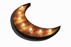 Reclaimed barn wood marquee Moon w/ Lights, Shabby Chic, Salvaged Barn Wood Letter, Night light, Nursery, restaurant, home decor