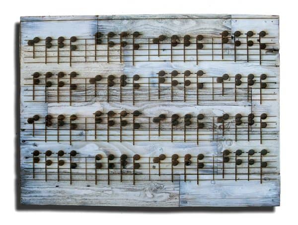 Reclaimed wood custom made engraved sheet music wall art of ANY SONG you choose