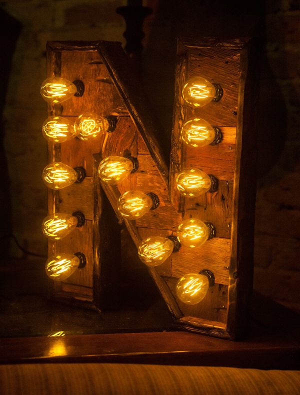 Reclaimed wood marquee letters w/ Lights, Shabby Chic, Salvaged Barn Wood Letter, Wedding, Nursery Alphabet Letter, restaurant, home decor